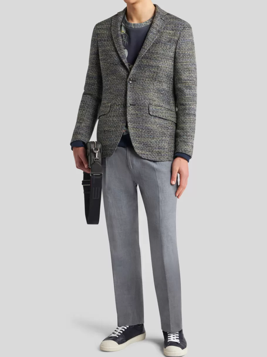 Vestes^ETRO BLAZER EN LAINE MÉLANGÉE GRIS